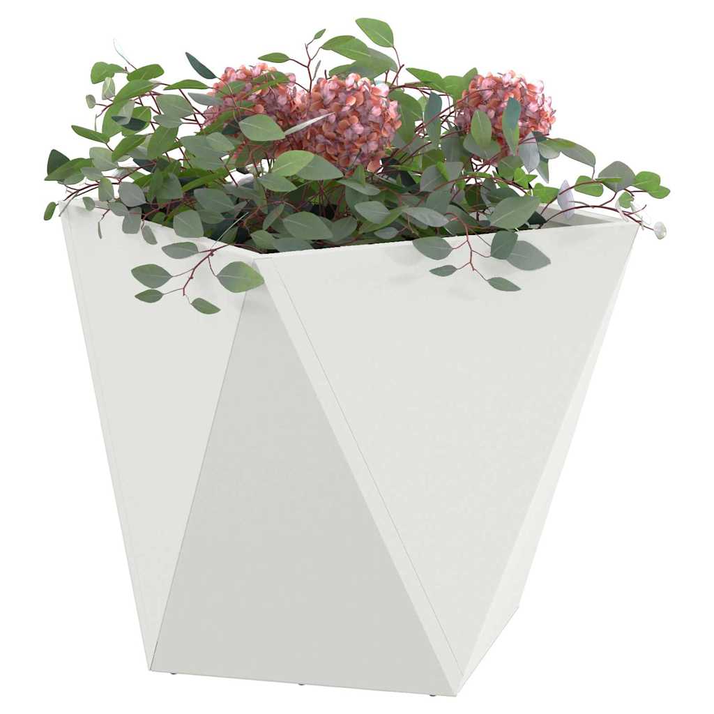 vidaXL Donica Biały 50 x 50 x 50 cm Stal