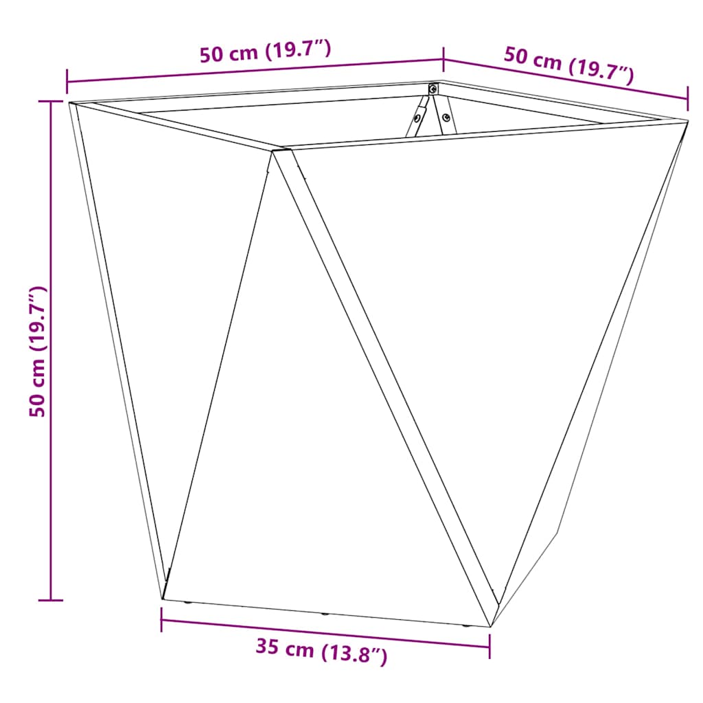 vidaXL Donica Biały 50 x 50 x 50 cm Stal