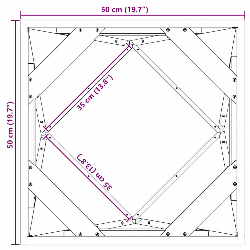 vidaXL Donica Antracyt 50 x 50 x 50 cm Stal