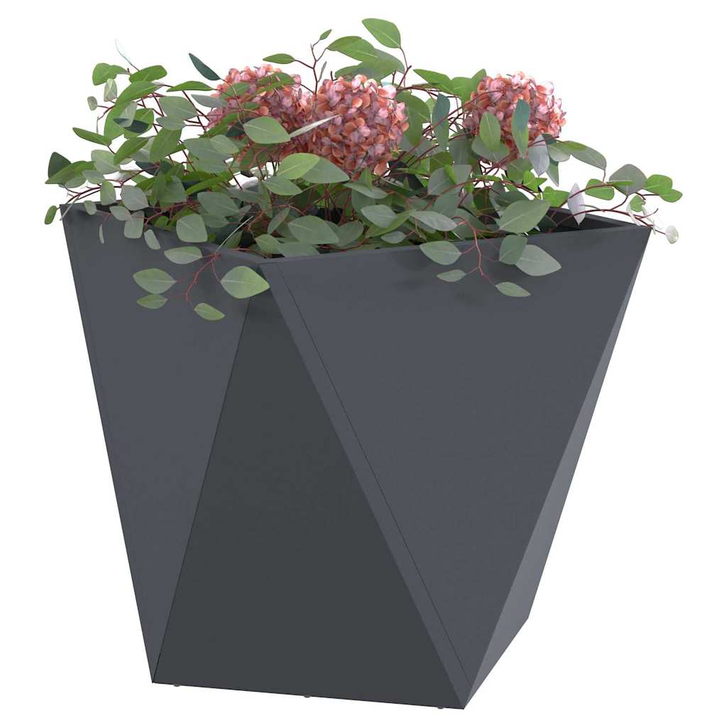 vidaXL Donica 2 pcs Antracyt 50 x 50 x 50 cm Stal