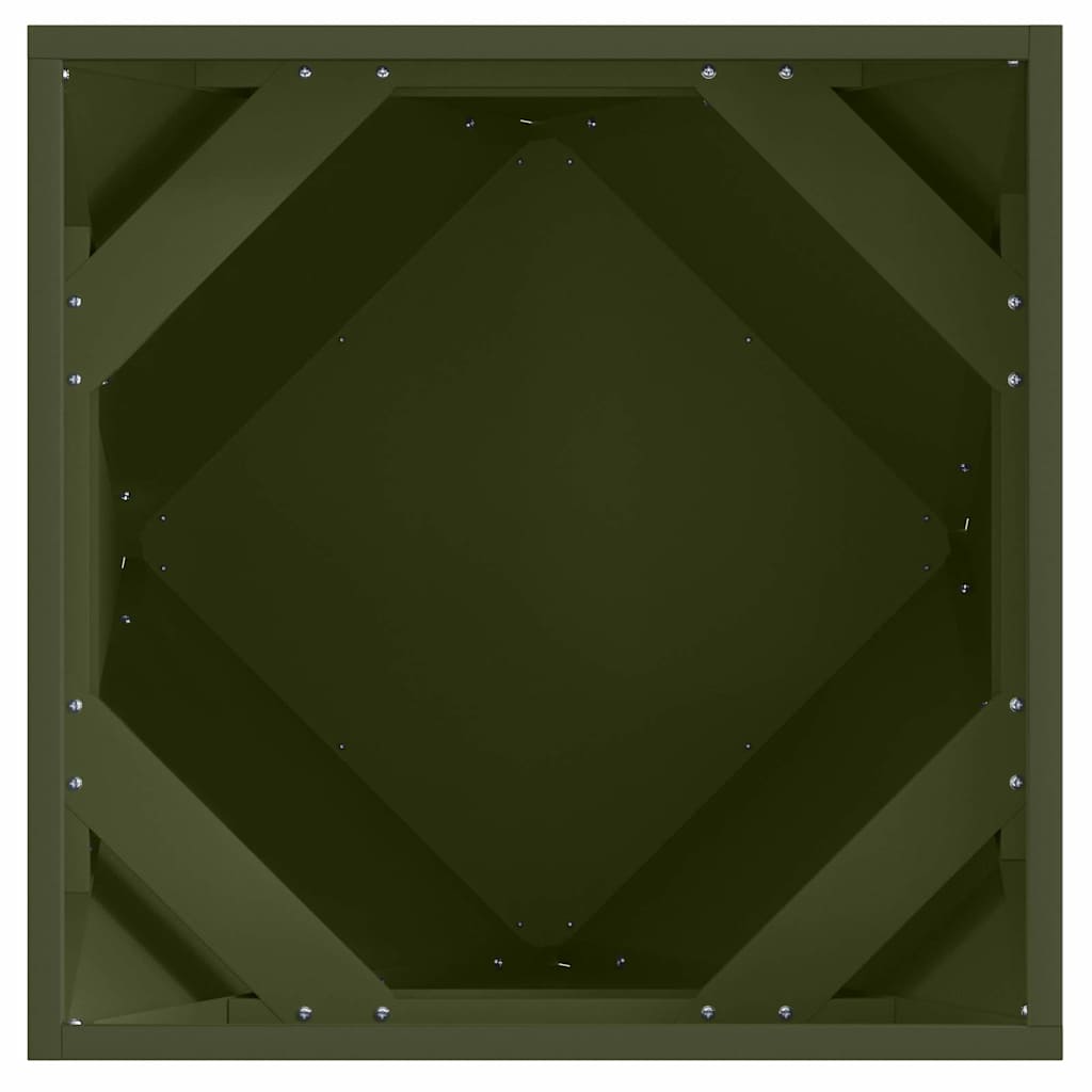 vidaXL Donica 2 pcs Zielony oliwkowy 50 x 50 x 50 cm Stal