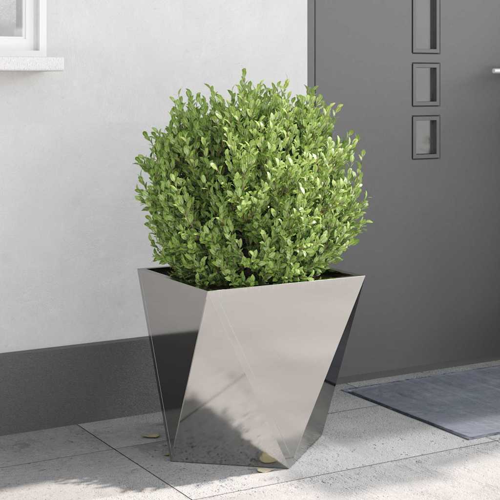 vidaXL Donica 2 pcs Srebrny 50 x 50 x 50 cm Stal nierdzewna