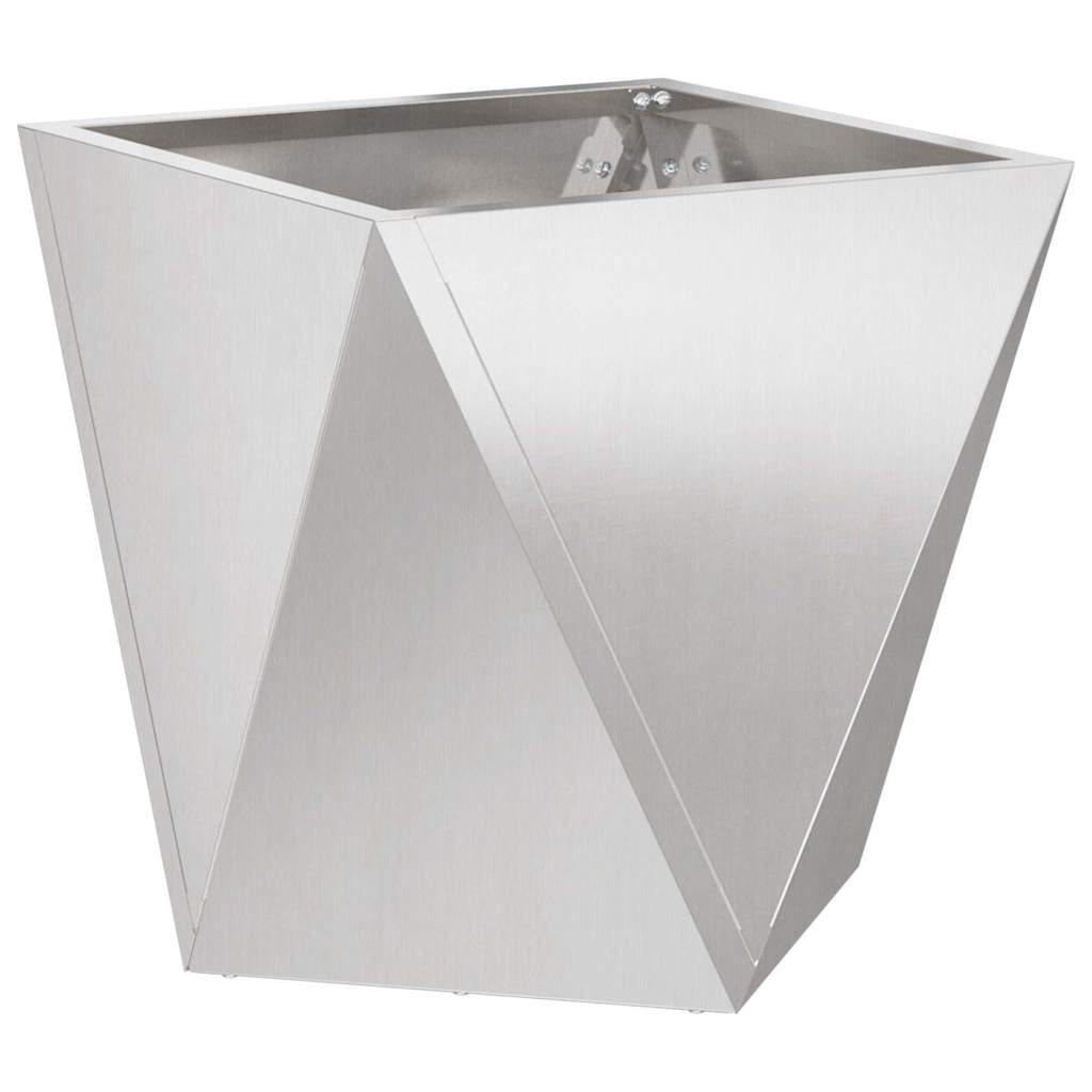 vidaXL Donica 2 pcs Srebrny 50 x 50 x 50 cm Stal nierdzewna