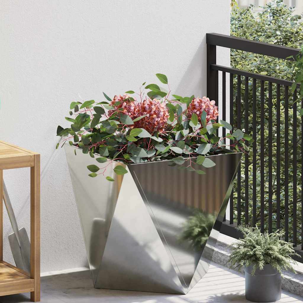 vidaXL Donica Srebrny 50 x 50 x 50 cm Stal Galwanizowana