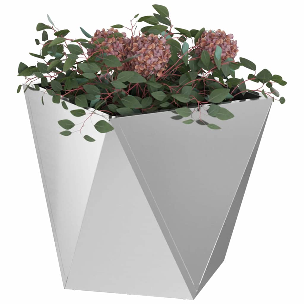 vidaXL Donica 2 pcs Srebrny 50 x 50 x 50 cm Stal Galwanizowana
