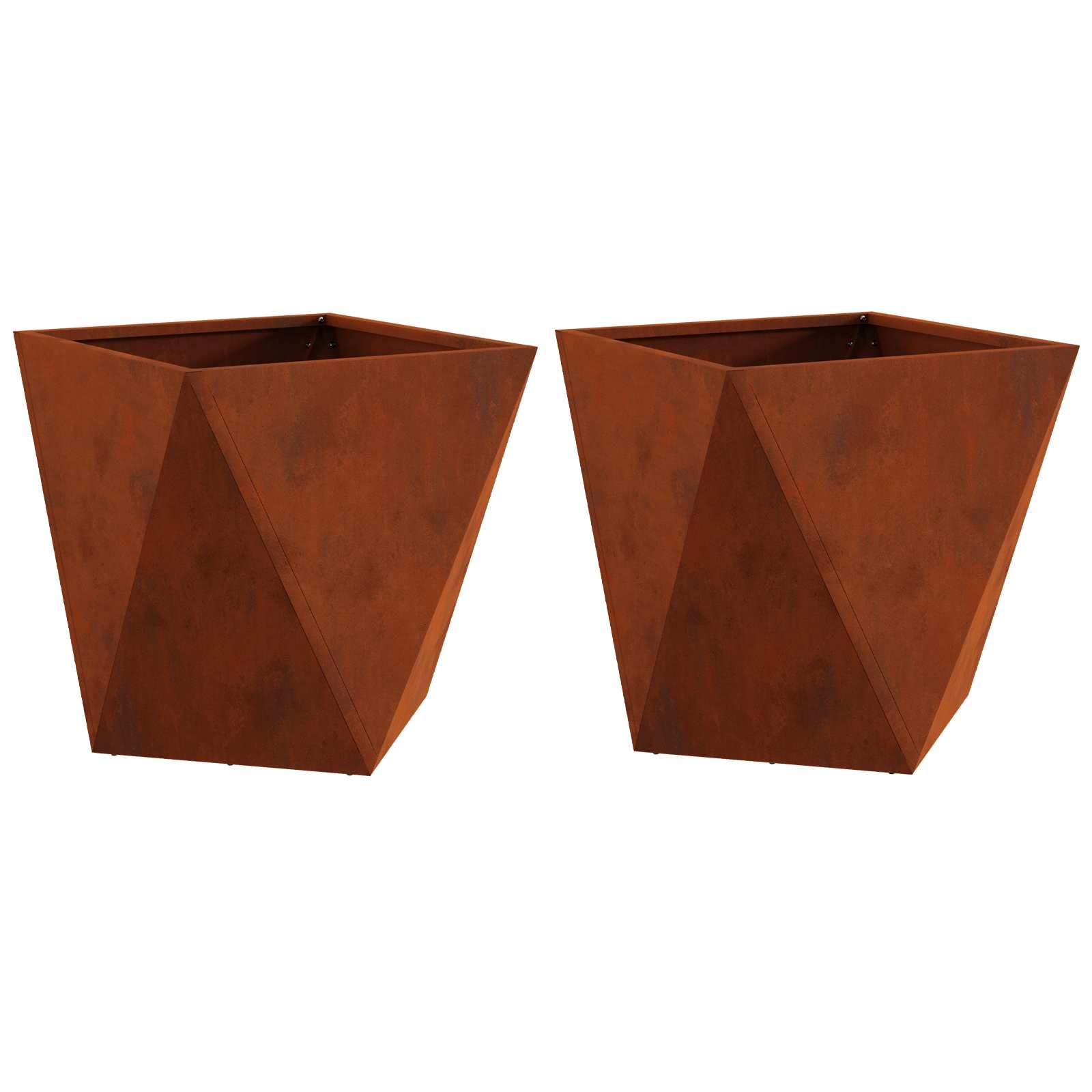 vidaXL Donica 2 pcs Rdzawy 50 x 50 x 50 cm