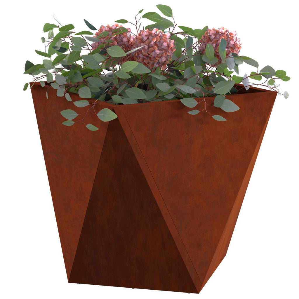 vidaXL Donica 2 pcs Rdzawy 50 x 50 x 50 cm