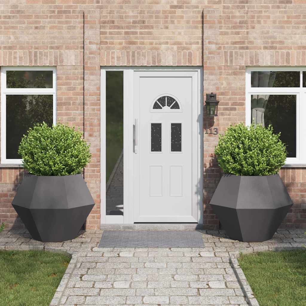 vidaXL Donica 2 pcs Czarny 100 x 100 x 80 cm Stal