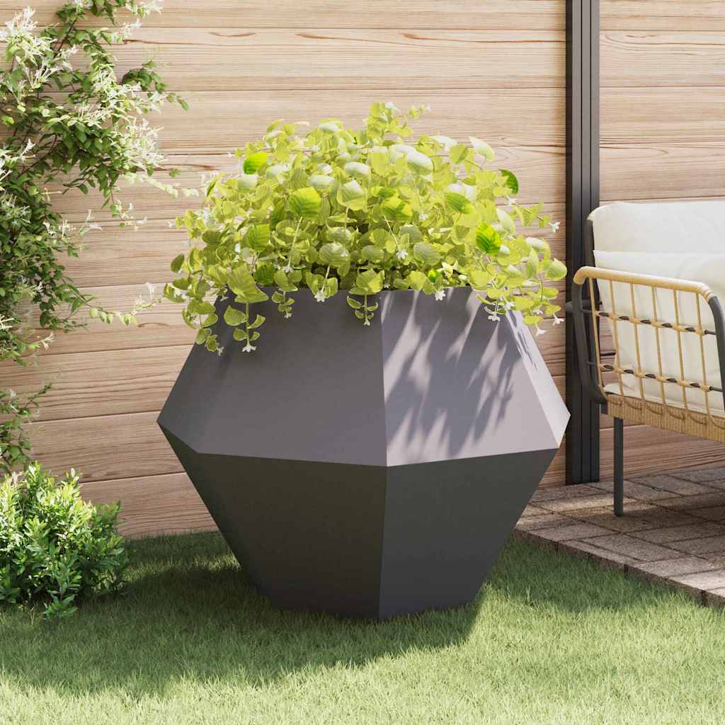 vidaXL Donica 2 pcs Czarny 100 x 100 x 80 cm Stal