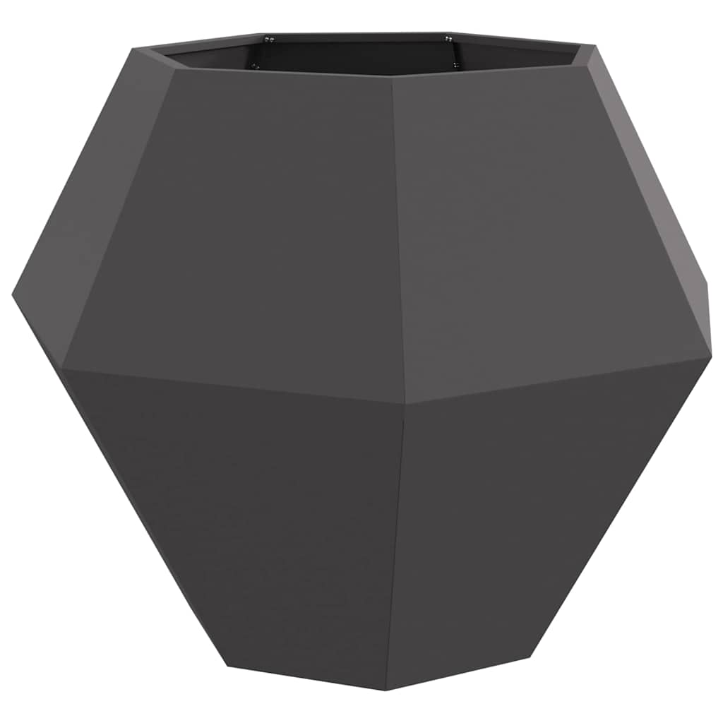 vidaXL Donica 2 pcs Czarny 100 x 100 x 80 cm Stal