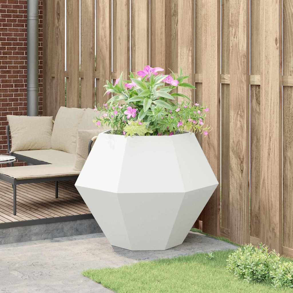 vidaXL Donica Biały 100 x 100 x 80 cm Stal