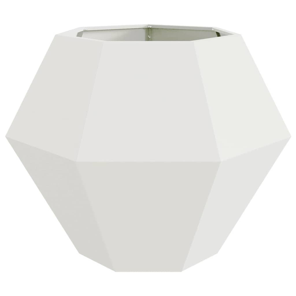 vidaXL Donica Biały 100 x 100 x 80 cm Stal