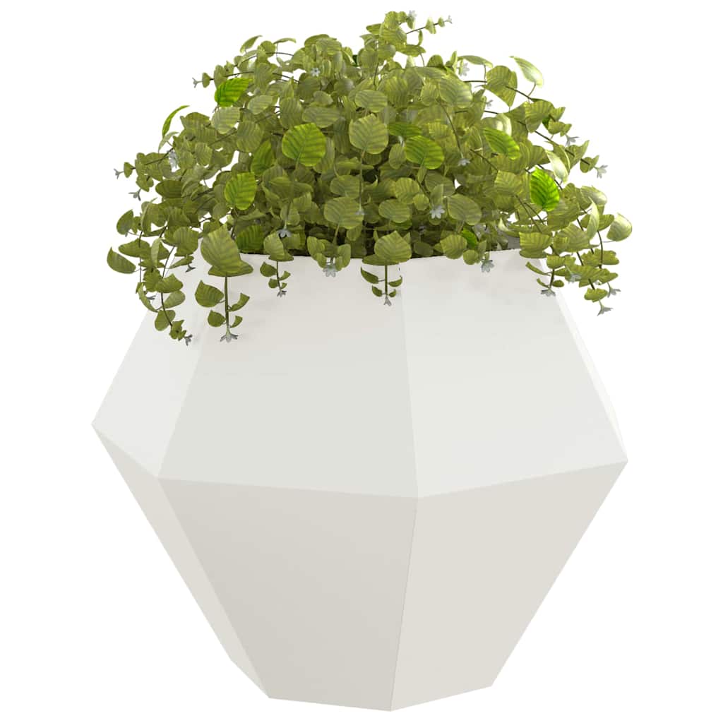 vidaXL Donica Biały 100 x 100 x 80 cm Stal
