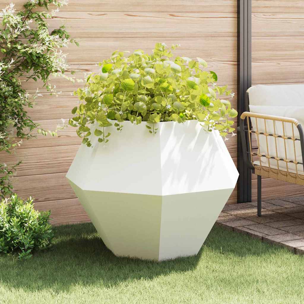 vidaXL Donica 2 pcs Biały 100 x 100 x 80 cm Stal
