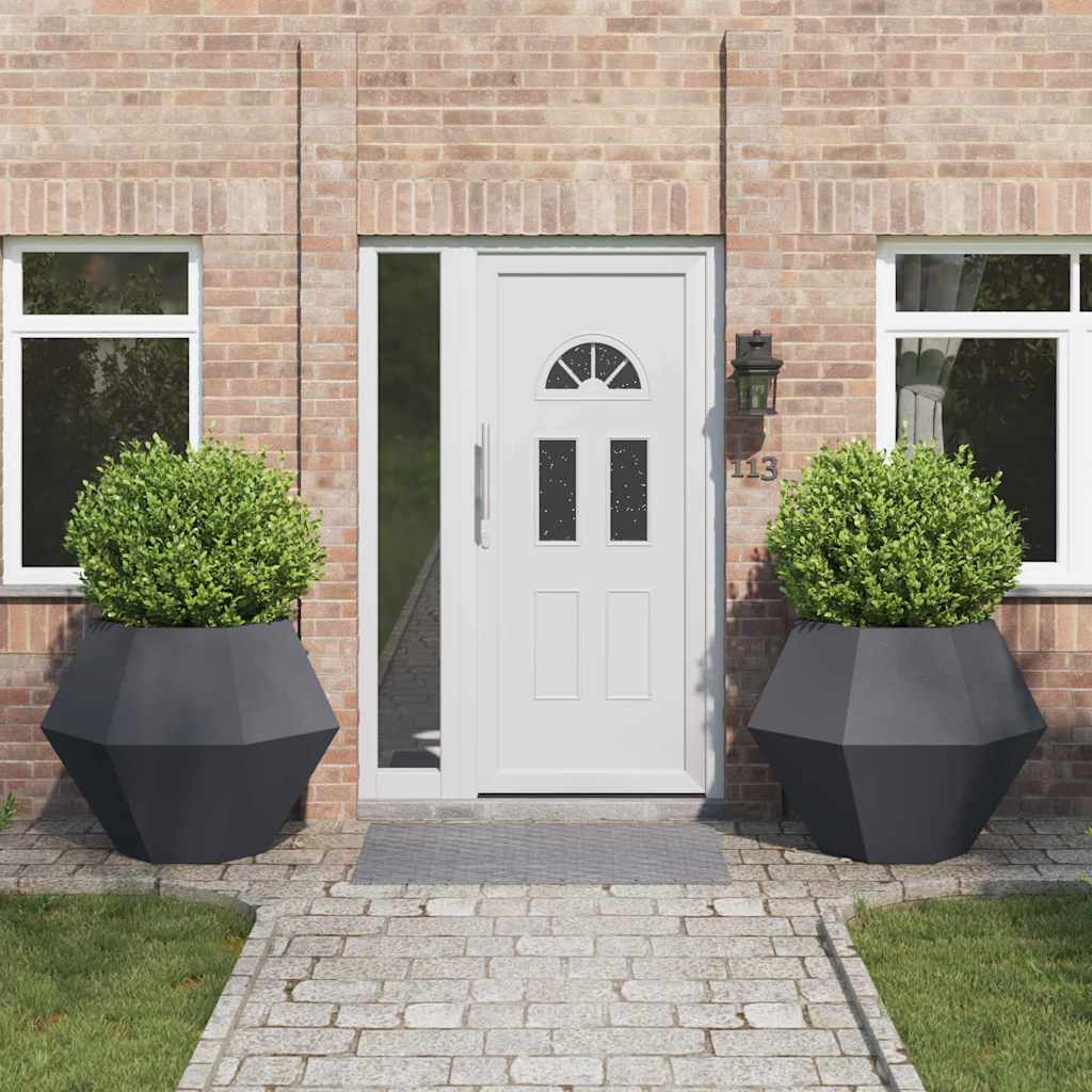 vidaXL Donica 2 pcs Antracyt 100 x 100 x 80 cm Stal