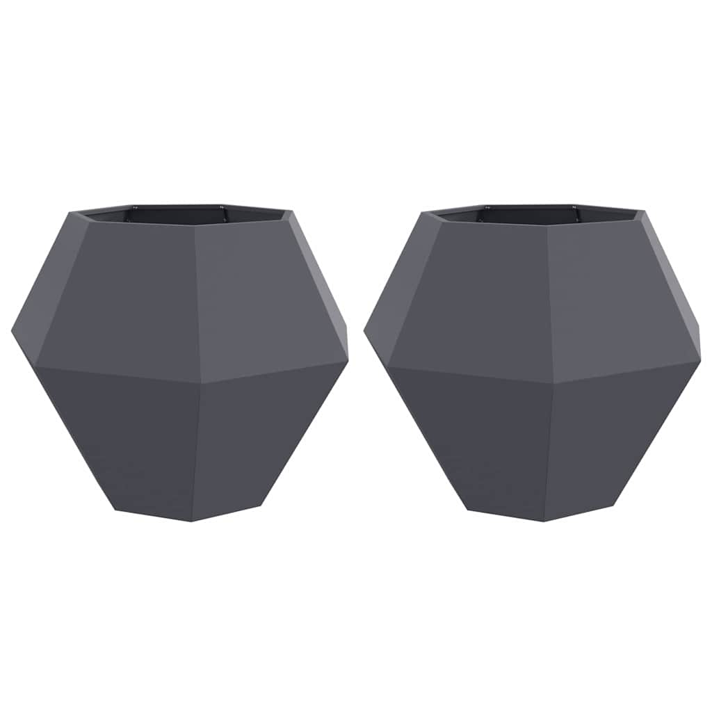 vidaXL Donica 2 pcs Antracyt 100 x 100 x 80 cm Stal