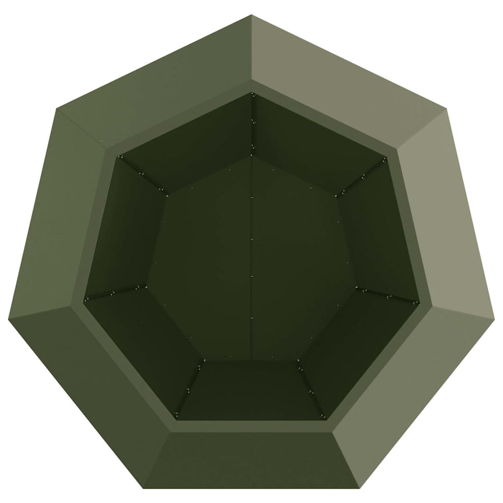 vidaXL Donica Zielony oliwkowy 100 x 100 x 80 cm Stal