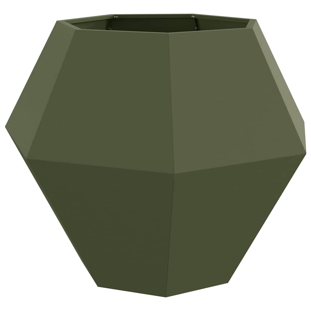 vidaXL Donica 2 pcs Zielony oliwkowy 100 x 100 x 80 cm Stal
