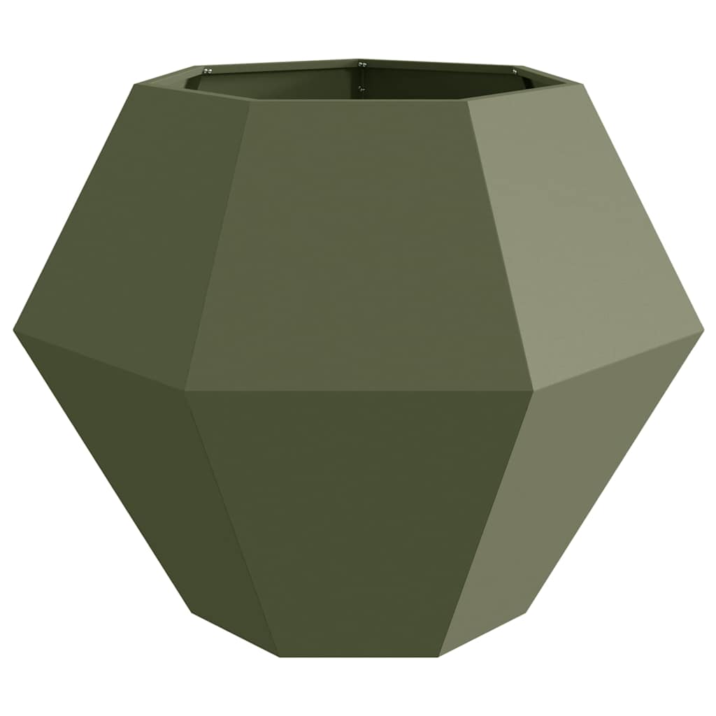 vidaXL Donica 2 pcs Zielony oliwkowy 100 x 100 x 80 cm Stal