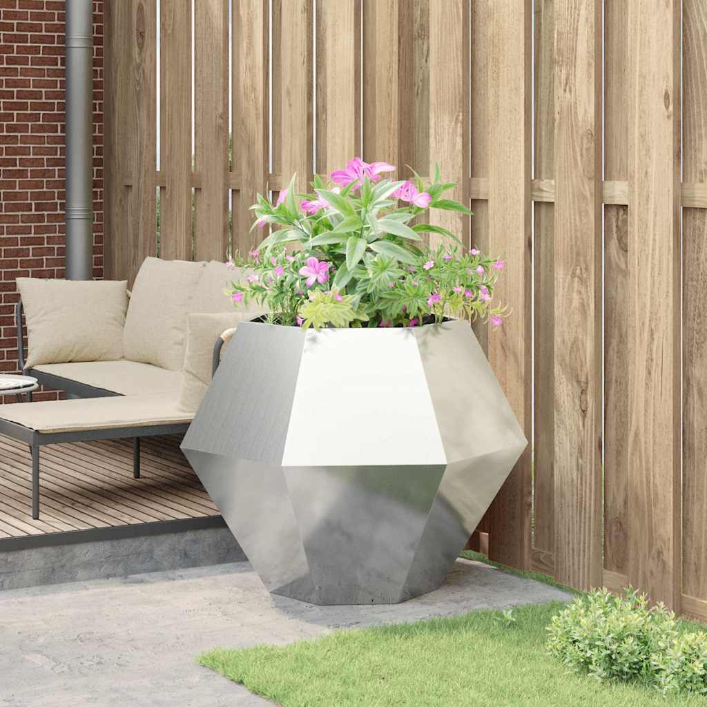 vidaXL Donica Srebrny 100 x 100 x 80 cm Stal nierdzewna