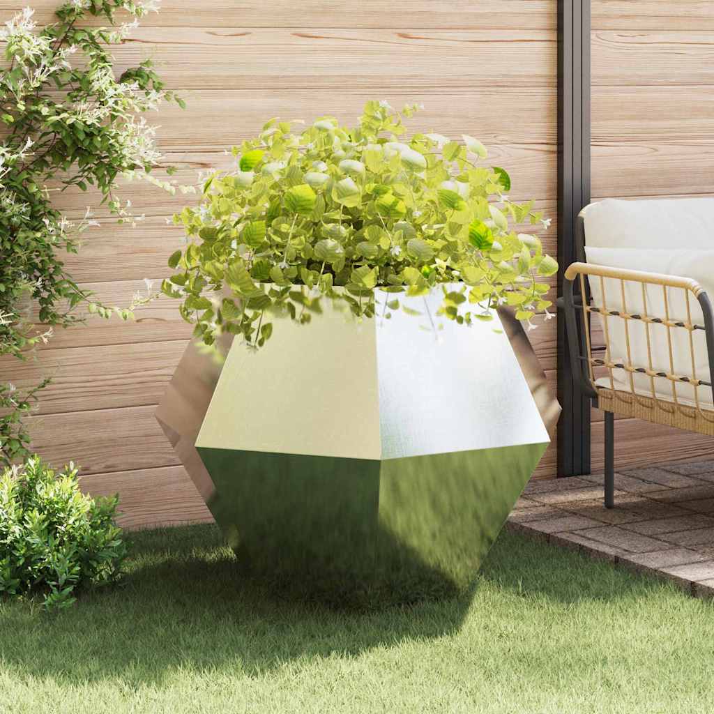vidaXL Donica 2 szt. srebrny 100 x 100 x 80 cm Stal nierdzewna