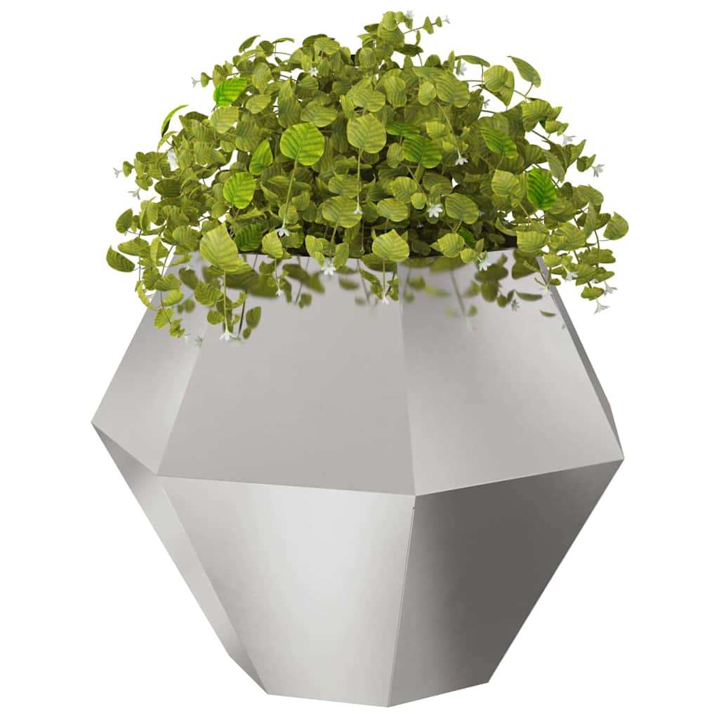vidaXL Donica 2 szt. srebrny 100 x 100 x 80 cm Stal nierdzewna