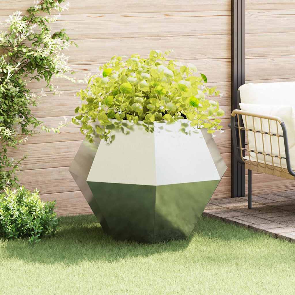 vidaXL Donica Srebrny 100 x 100 x 80 cm Stal Galwanizowana