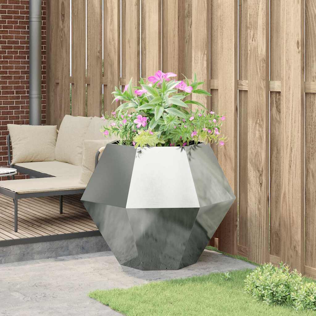 vidaXL Donica Srebrny 100 x 100 x 80 cm Stal Galwanizowana