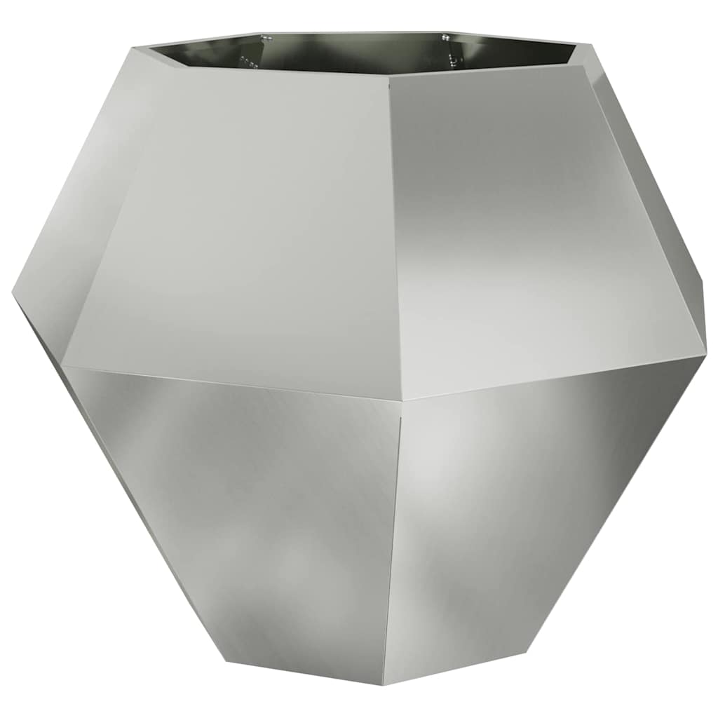 vidaXL Donica Srebrny 100 x 100 x 80 cm Stal Galwanizowana