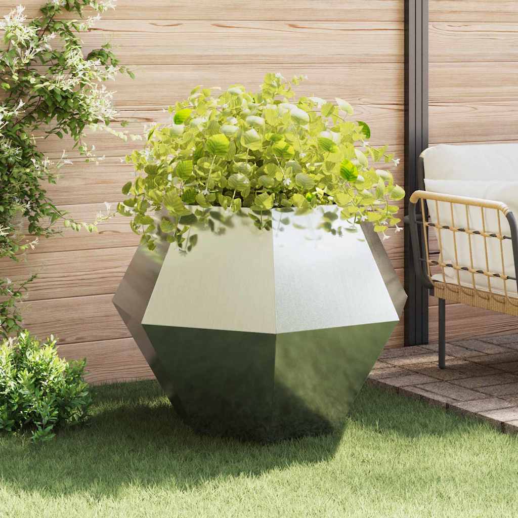vidaXL Donica 2 pcs Srebrny 100 x 100 x 80 cm Stal Galwanizowana
