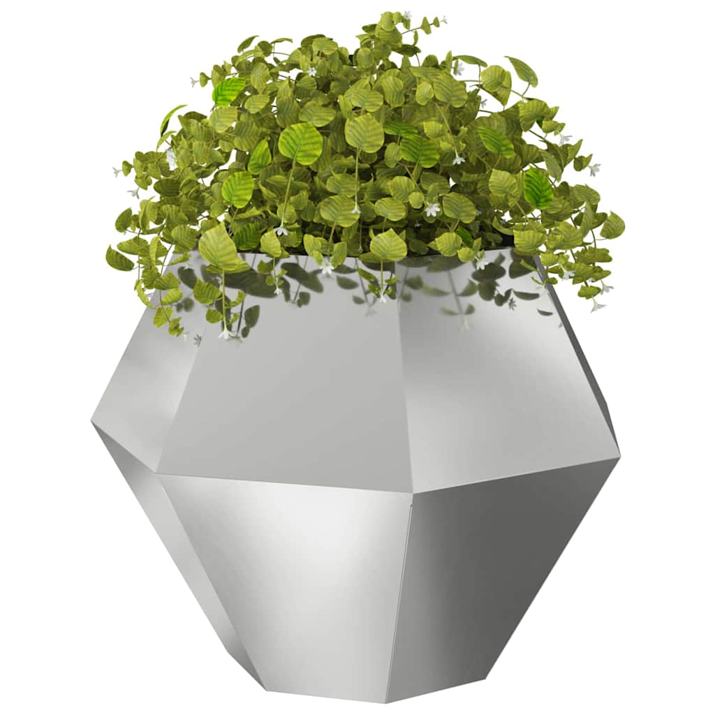 vidaXL Donica 2 pcs Srebrny 100 x 100 x 80 cm Stal Galwanizowana