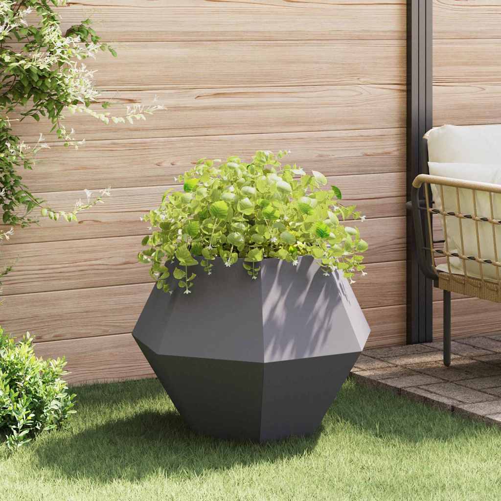 vidaXL Donica 2 pcs Czarny 75 x 75 x 60 cm Stal