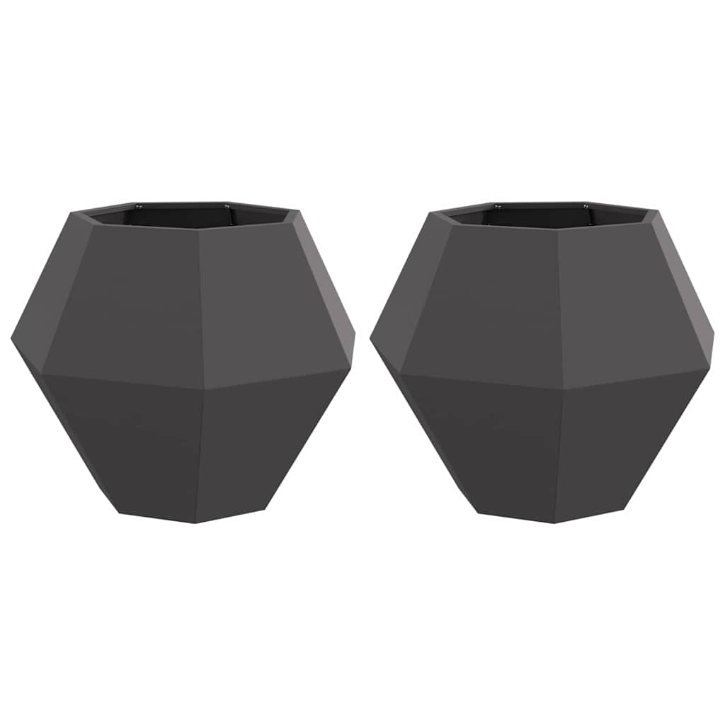 vidaXL Donica 2 pcs Czarny 75 x 75 x 60 cm Stal