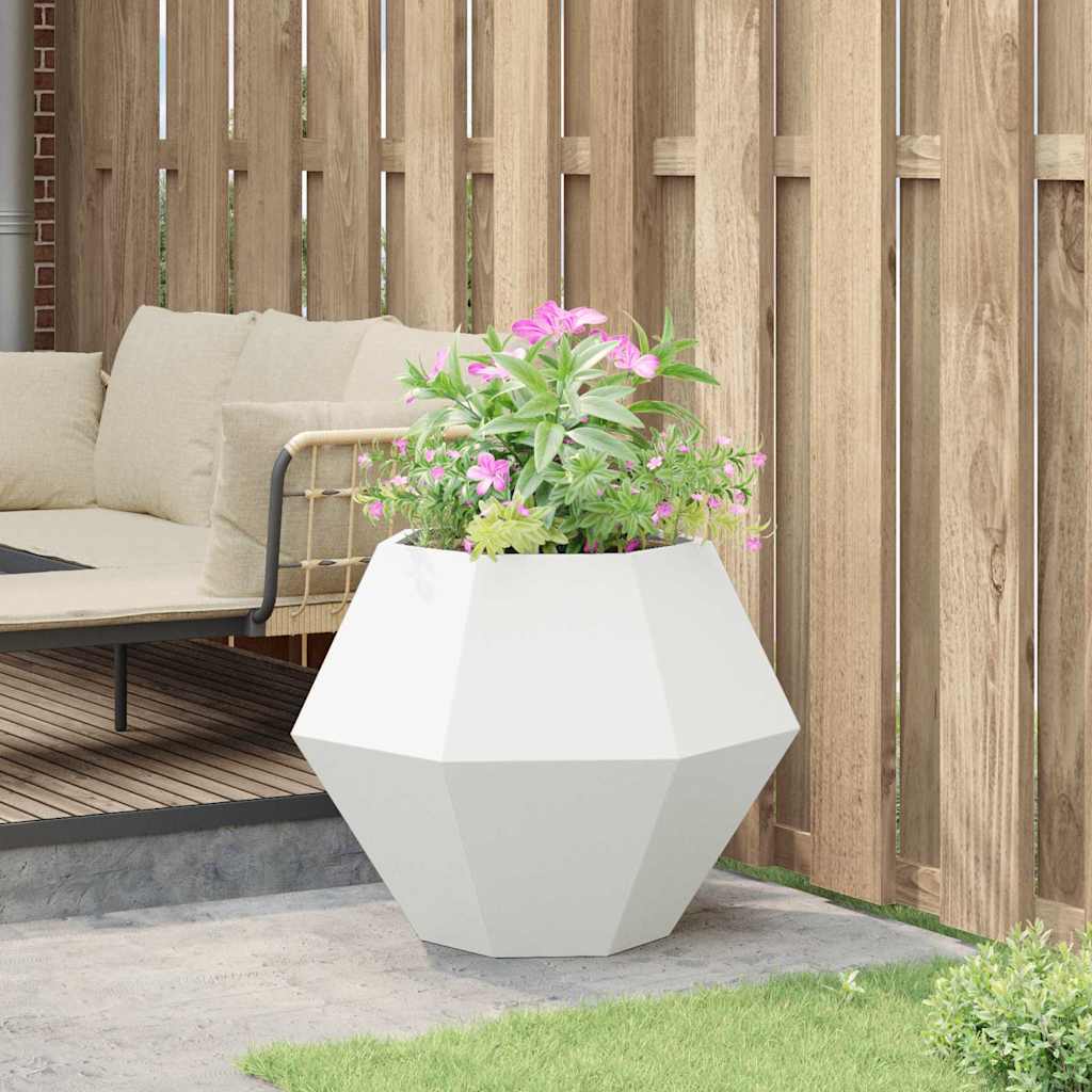 vidaXL Donica Biały 75 x 75 x 60 cm Stal