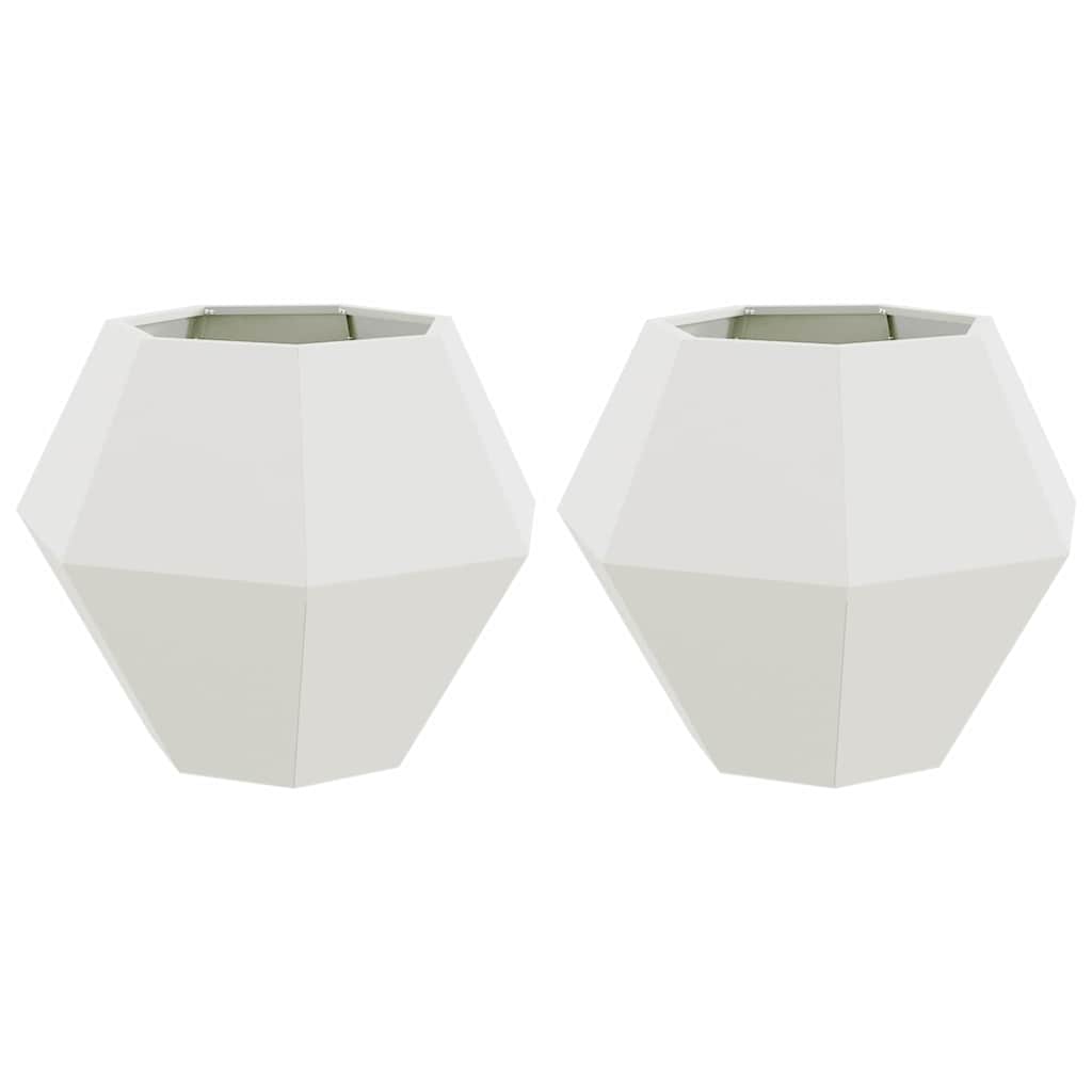 vidaXL Donica 2 pcs Biały 75 x 75 x 60 cm Stal