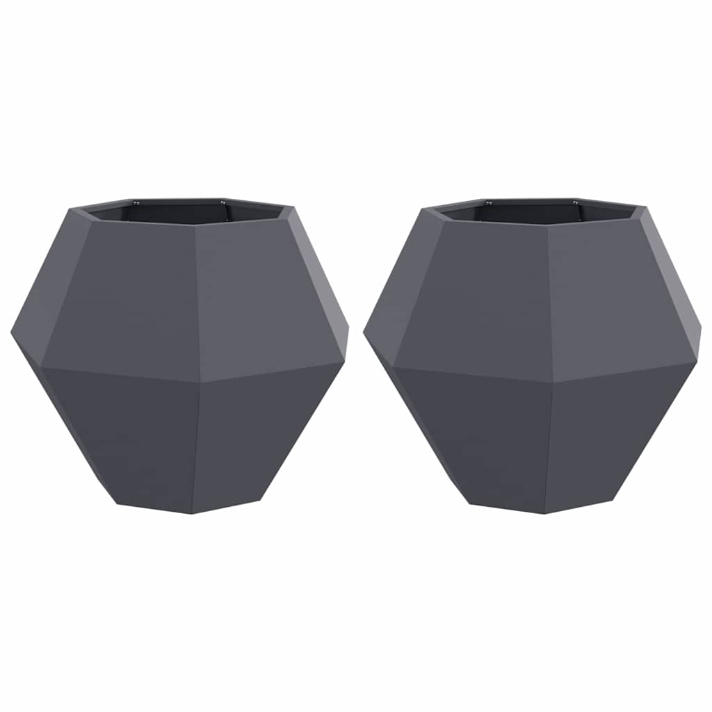 vidaXL Donica 2 pcs Antracyt 75 x 75 x 60 cm Stal