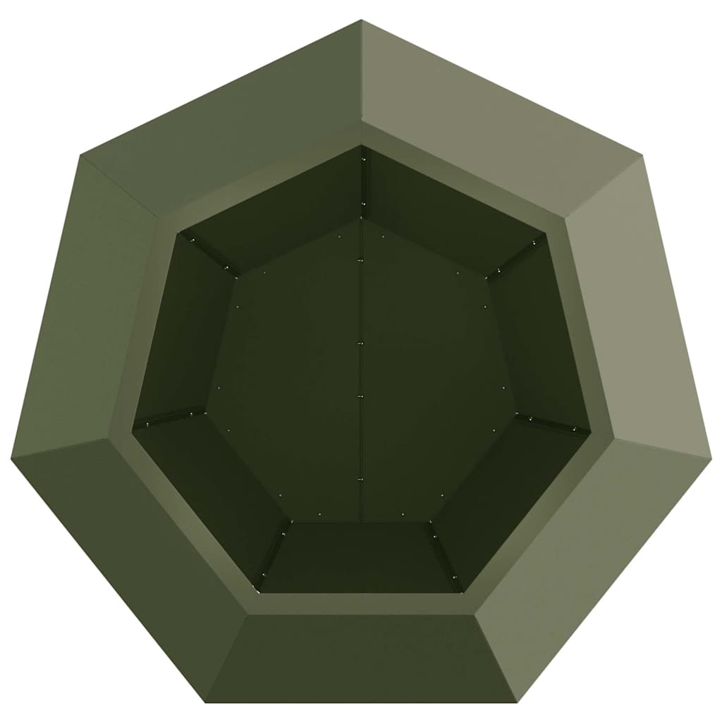 vidaXL Donica Zielony oliwkowy 75 x 75 x 60 cm Stal