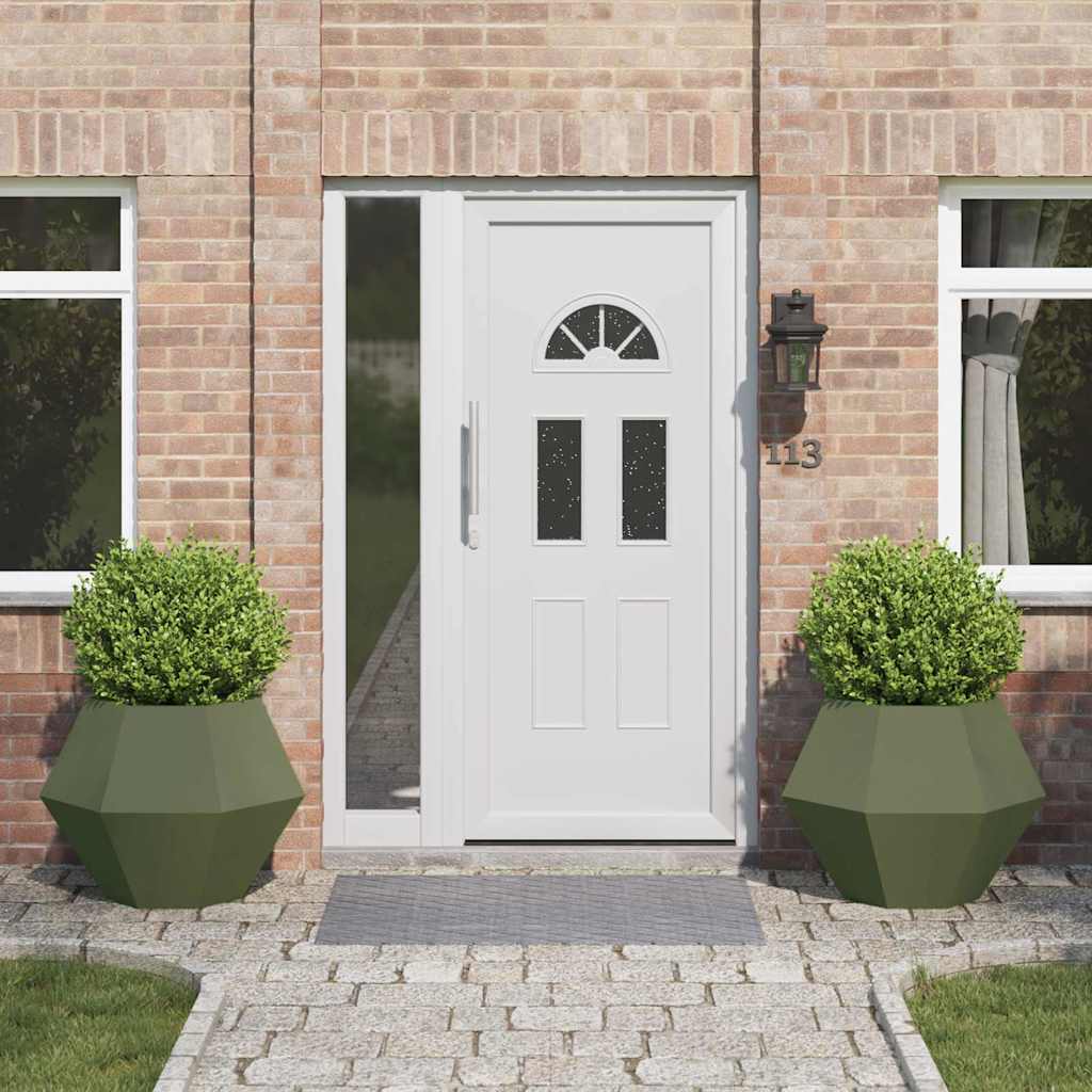 vidaXL Donica 2 pcs Zielony oliwkowy 75 x 75 x 60 cm Stal