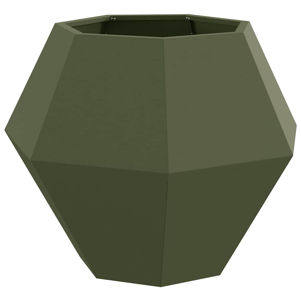 vidaXL Donica 2 pcs Zielony oliwkowy 75 x 75 x 60 cm Stal