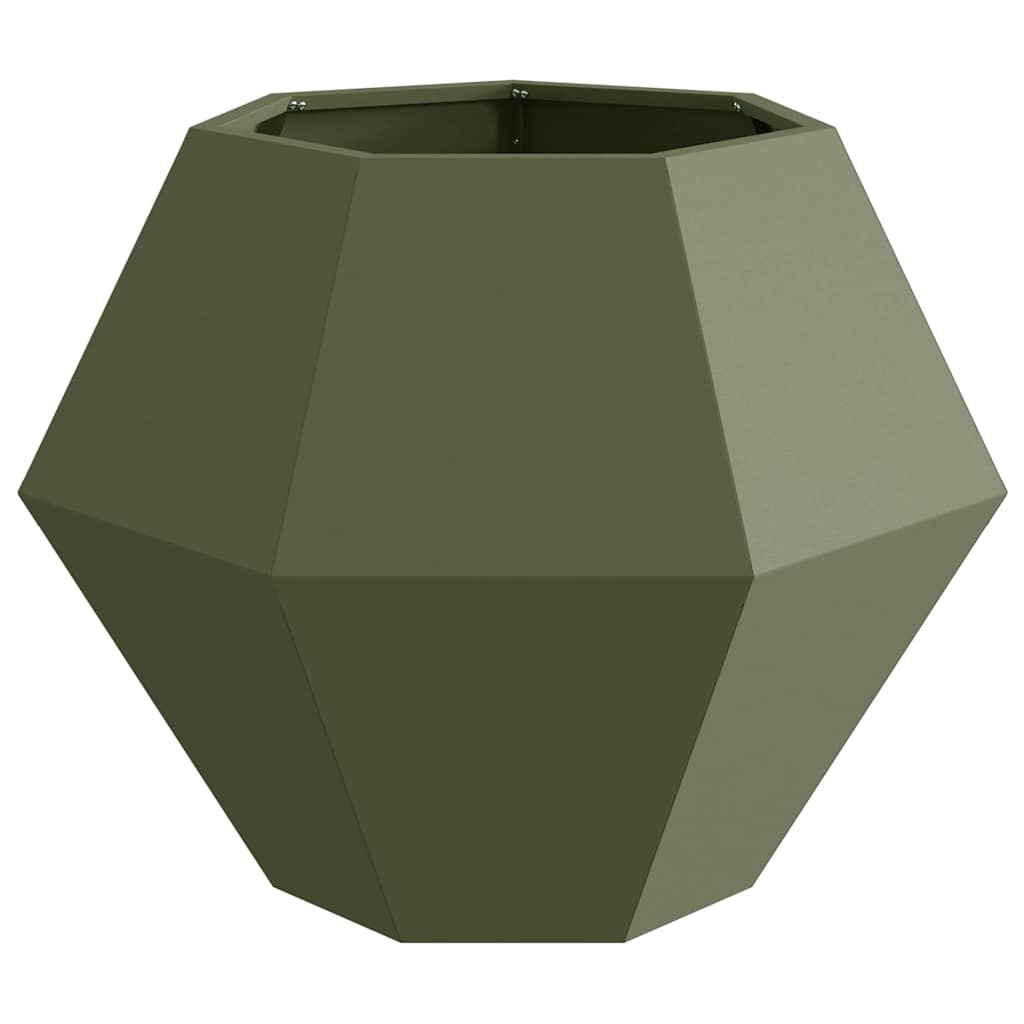 vidaXL Donica 2 pcs Zielony oliwkowy 75 x 75 x 60 cm Stal