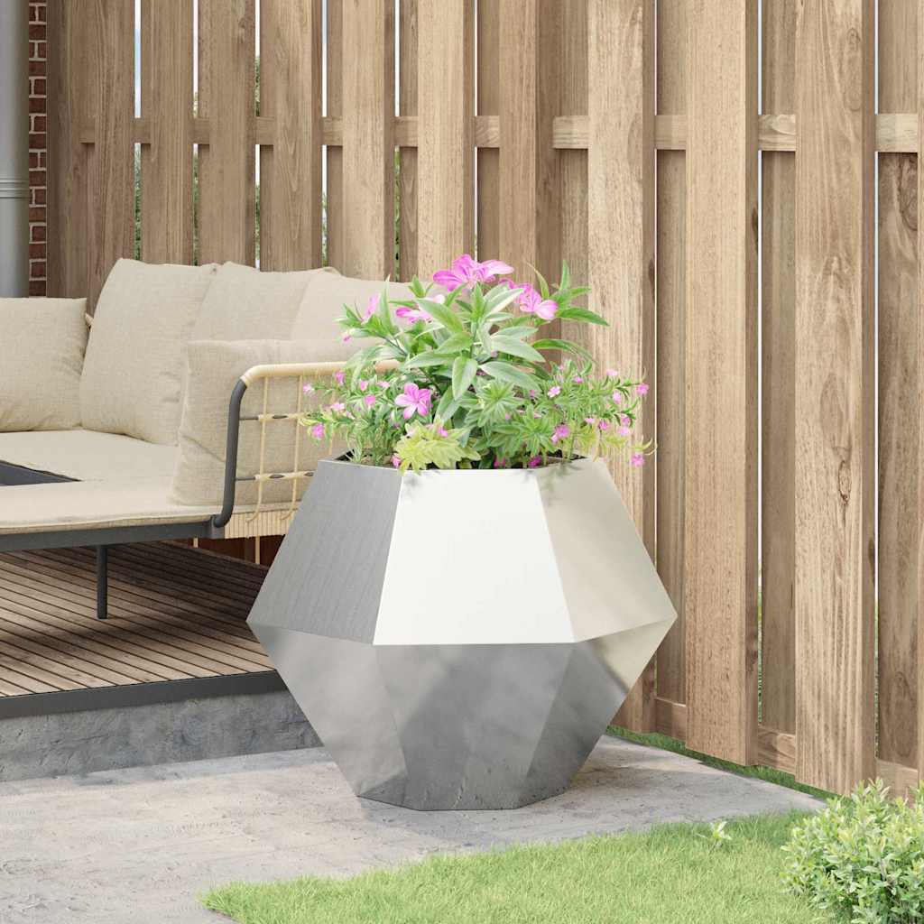 vidaXL Donica Srebrny 75 x 75 x 60 cm Stal nierdzewna