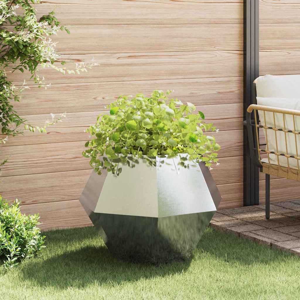 vidaXL Donica 2 pcs Srebrny 75 x 75 x 60 cm Stal nierdzewna