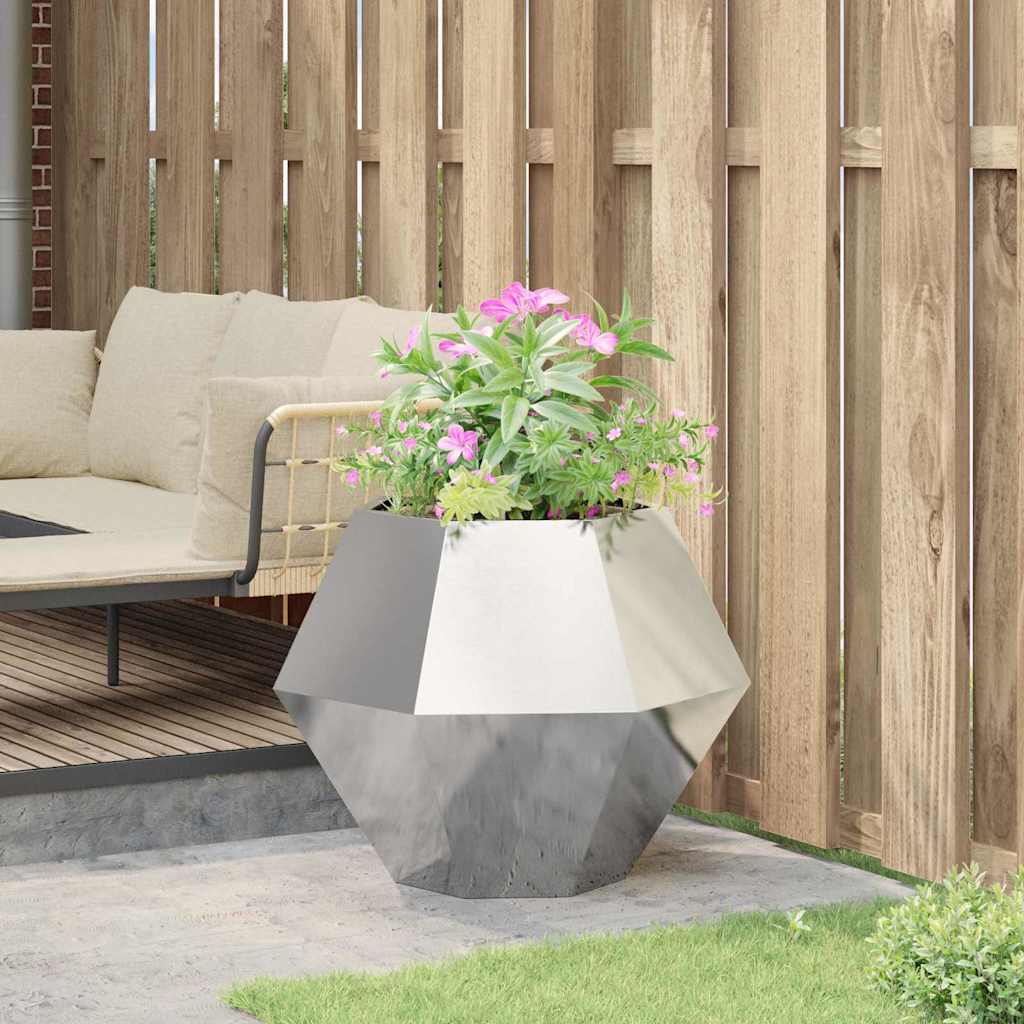 vidaXL Donica Srebrny 75 x 75 x 60 cm Stal Galwanizowana
