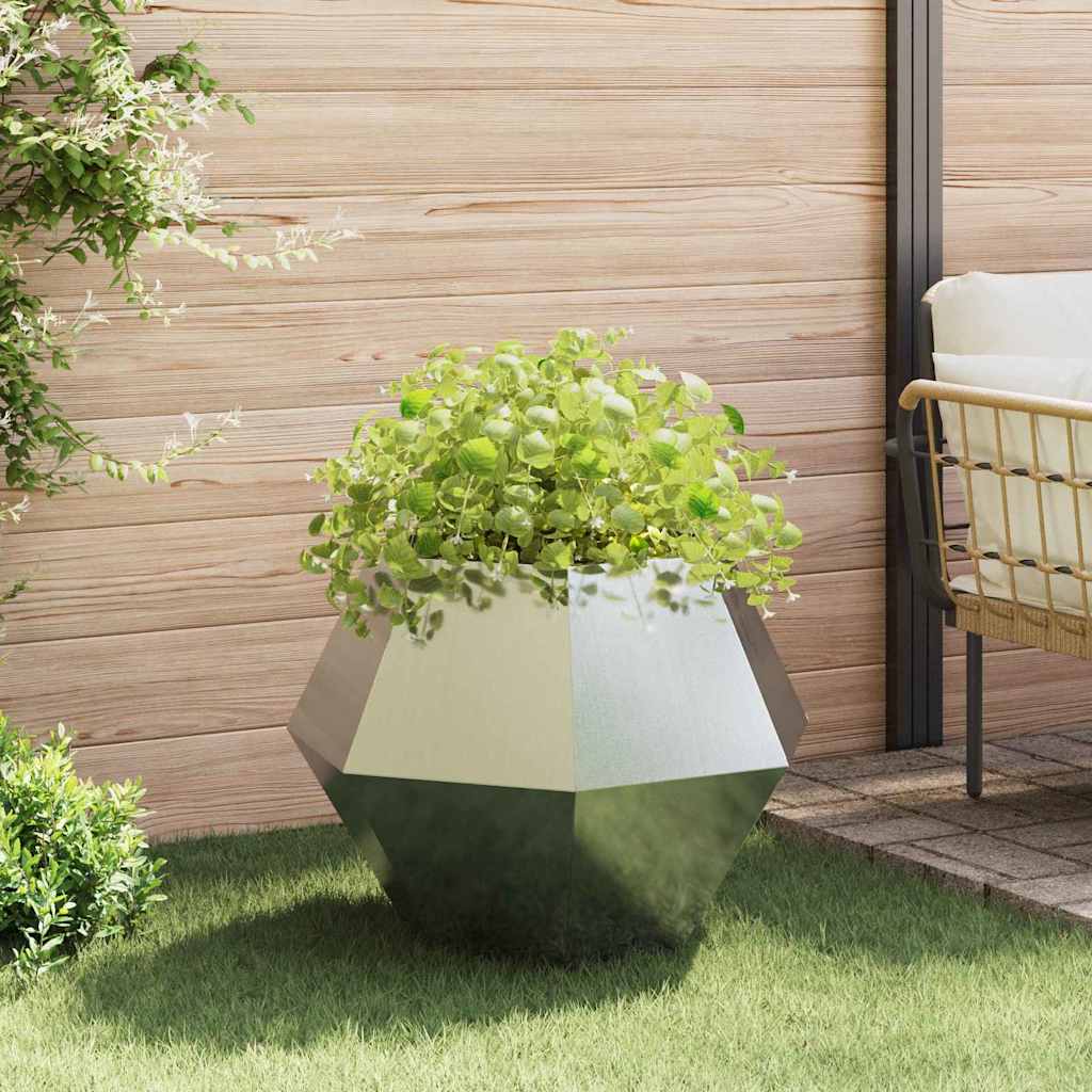 vidaXL Donica 2 pcs Srebrny 75 x 75 x 60 cm Stal Galwanizowana