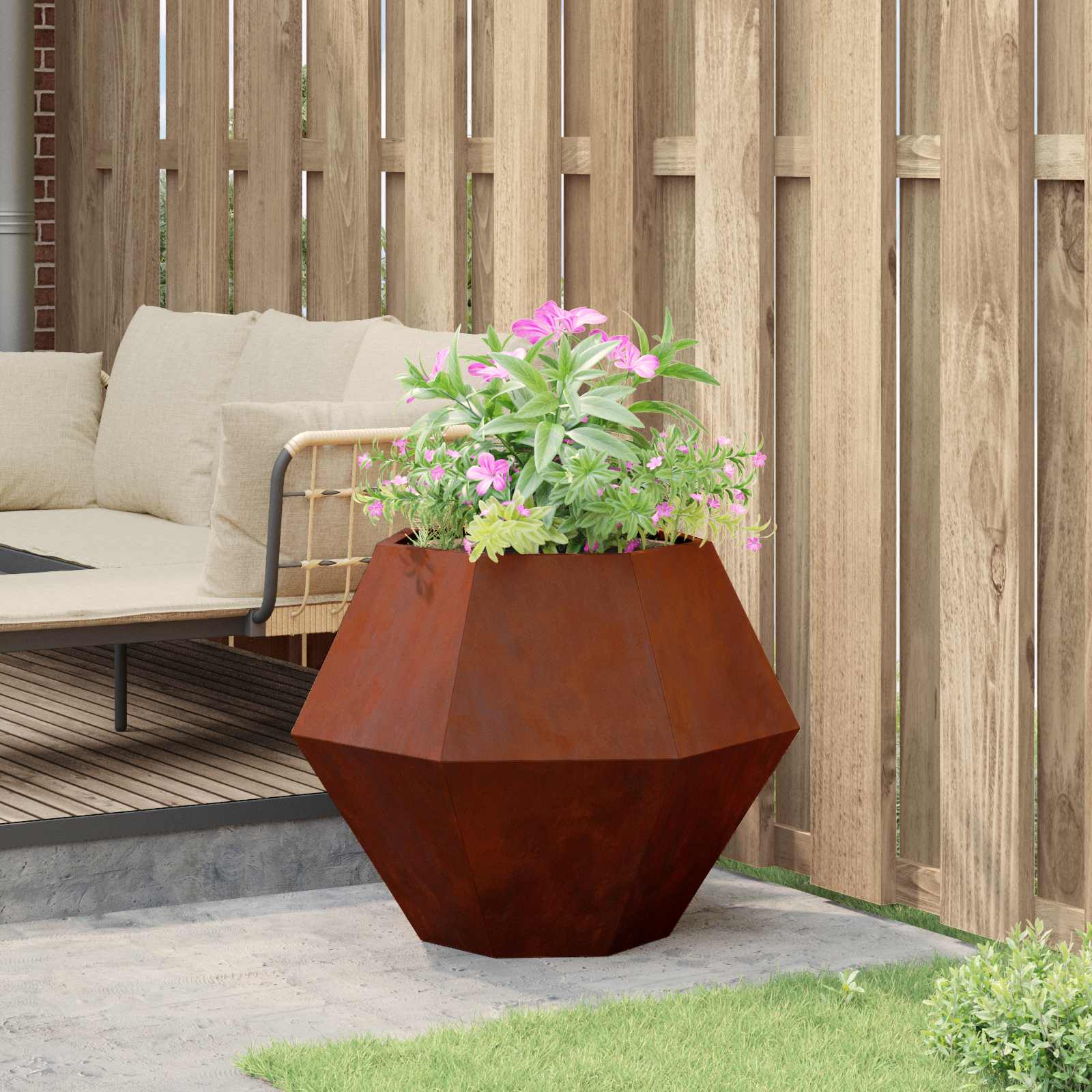 vidaXL Donica Rdzawy 75 x 75 x 60 cm