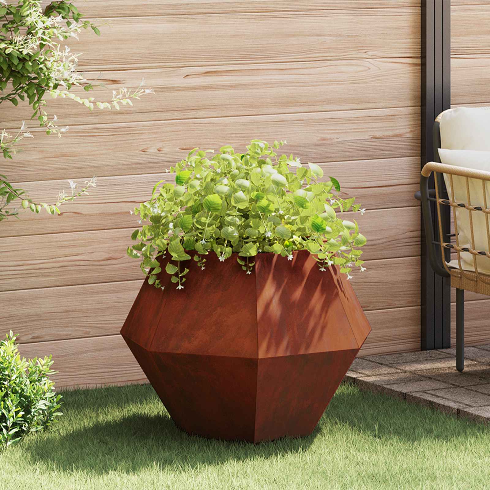 vidaXL Donica 2 pcs Rdzawy 75 x 75 x 60 cm