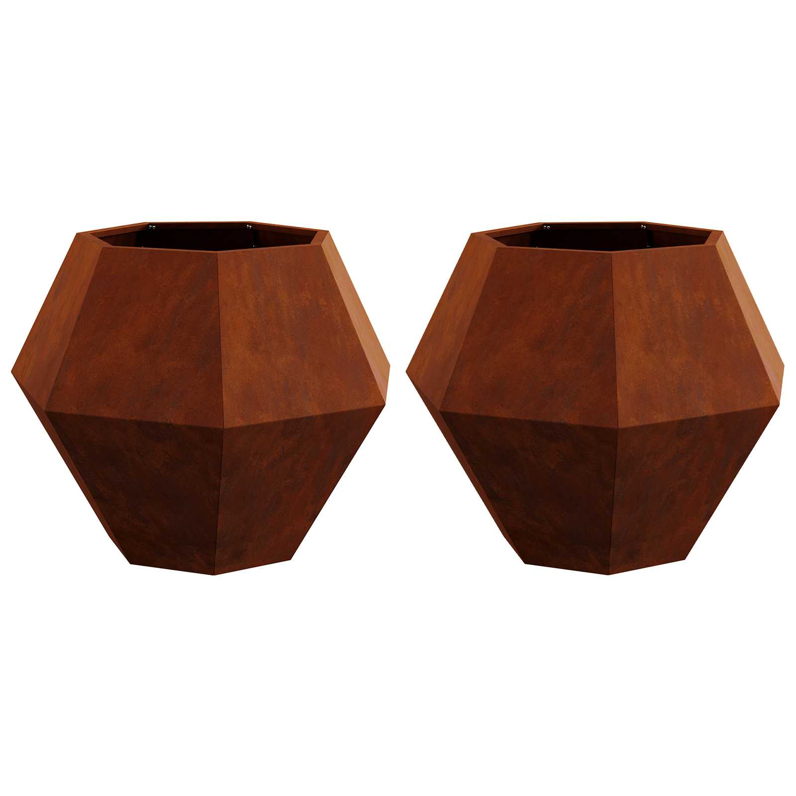 vidaXL Donica 2 pcs Rdzawy 75 x 75 x 60 cm