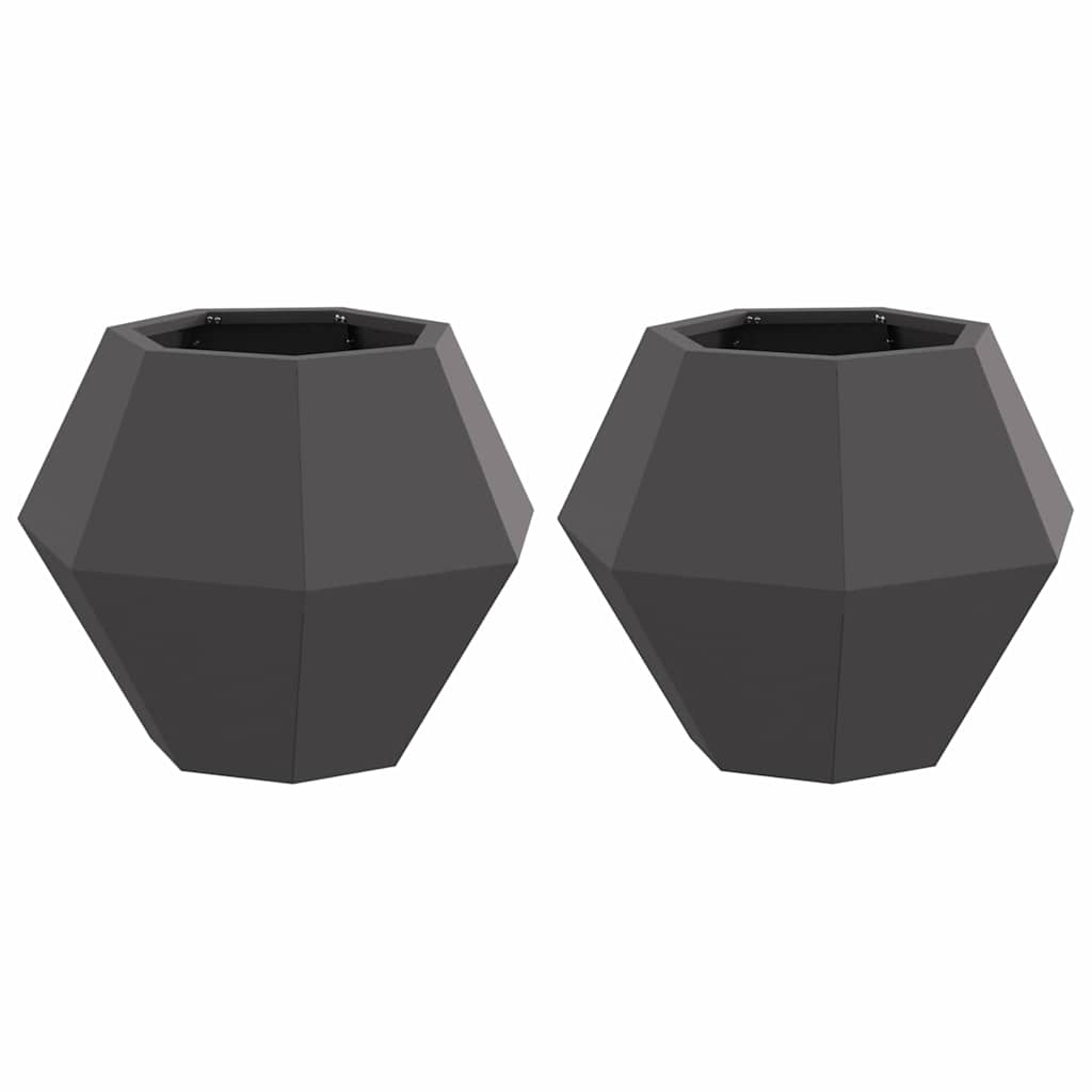 vidaXL Donica 2 pcs Czarny 50 x 50 x 40 cm Stal