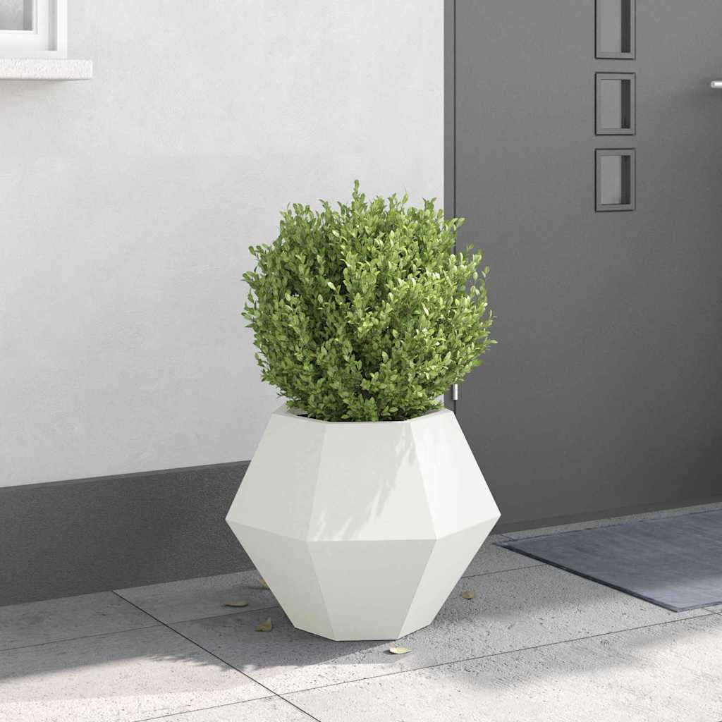 vidaXL Donica Biały 50 x 50 x 40 cm Stal