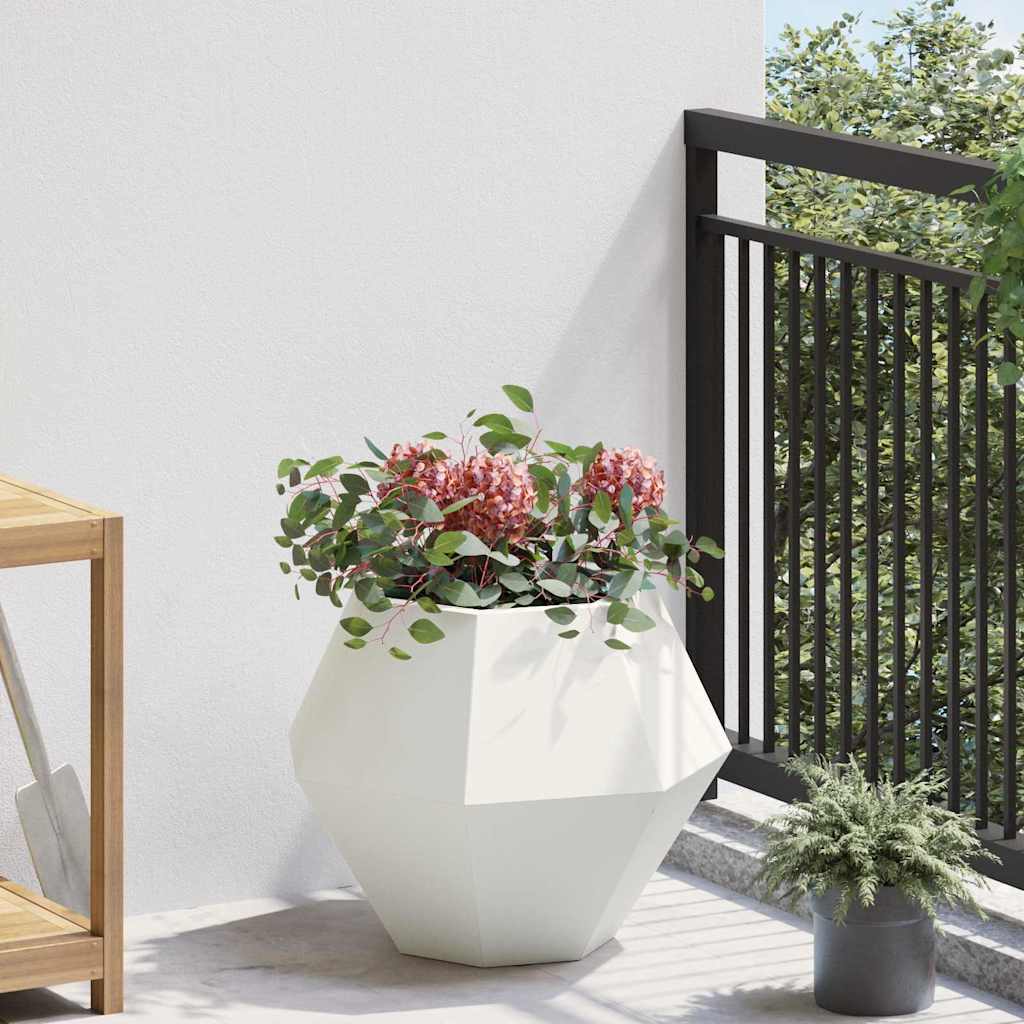 vidaXL Donica 2 pcs Biały 50 x 50 x 40 cm Stal